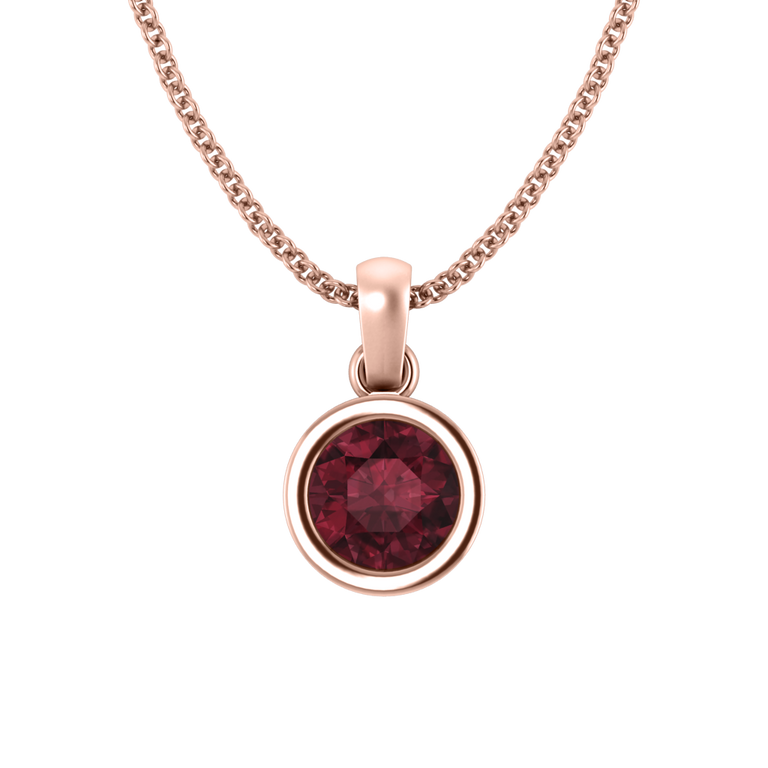 Bezel Garnet Pendant Necklace