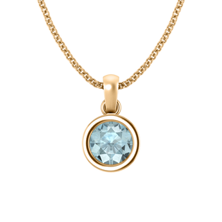 Bezel Aquamarine Pendant Necklace