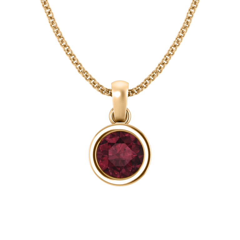 Bezel Garnet Pendant Necklace