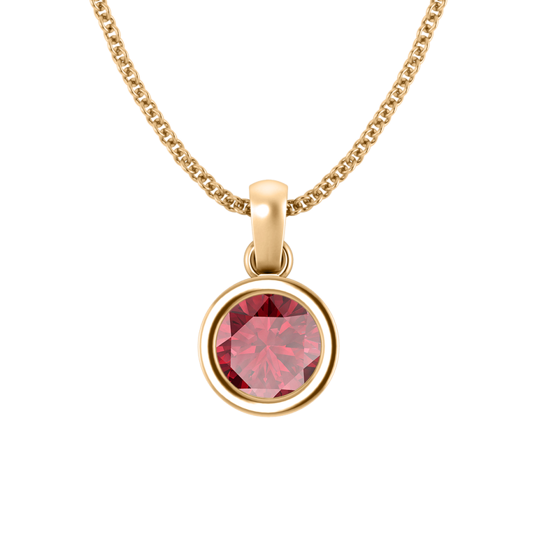 Bezel Ruby Pendant Necklace