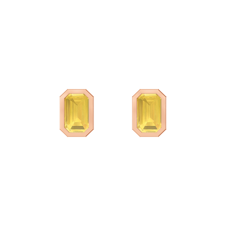 Bezel Stud Yellow Sapphire Earrings