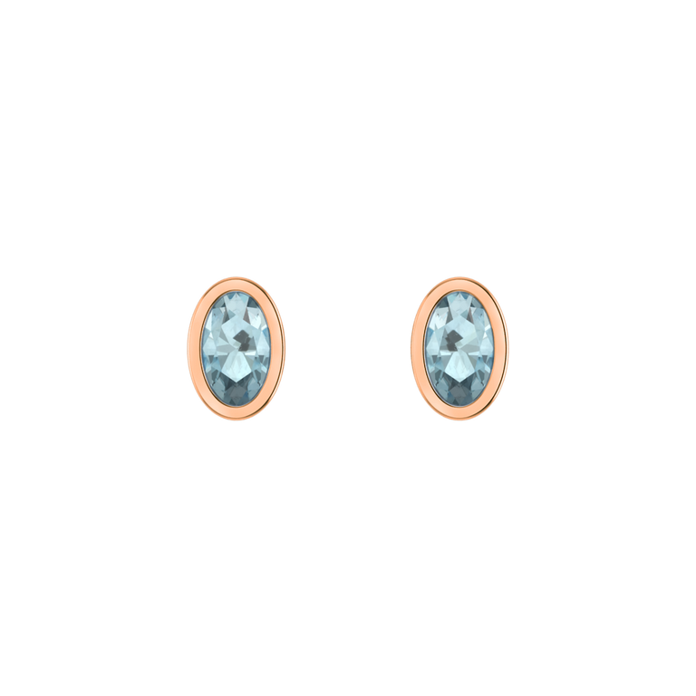 Bezel Stud Aquamarine Earrings