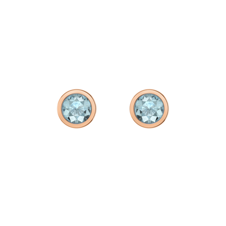 Bezel Stud Aquamarine Earrings