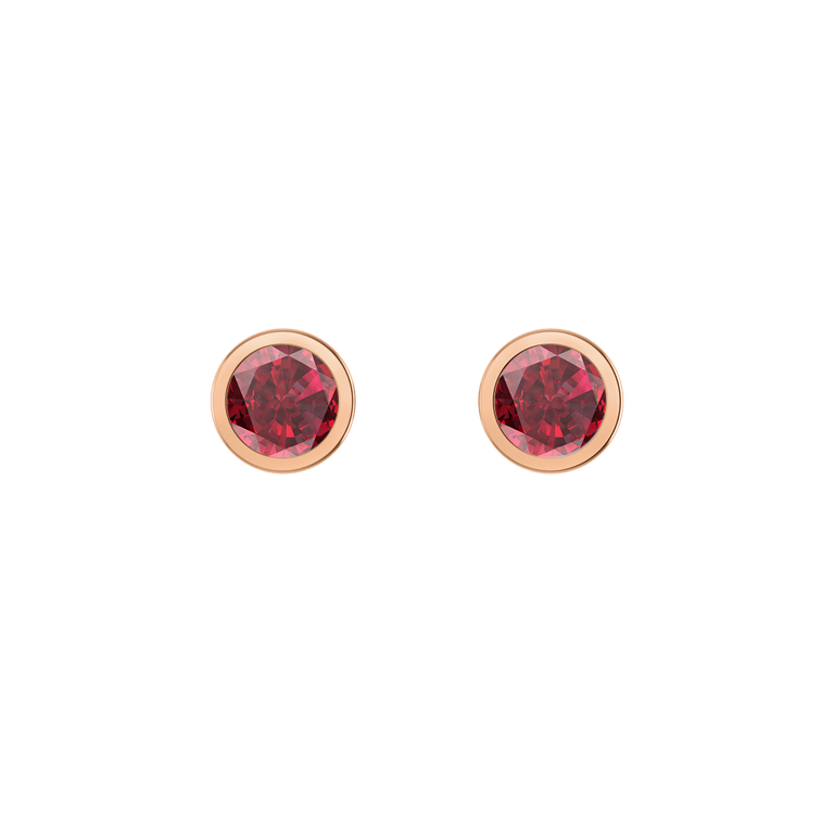 Bezel Stud Ruby Earrings