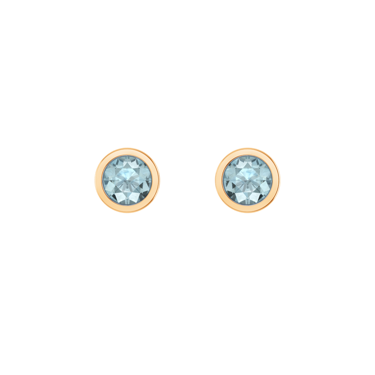 Bezel Stud Aquamarine Earrings