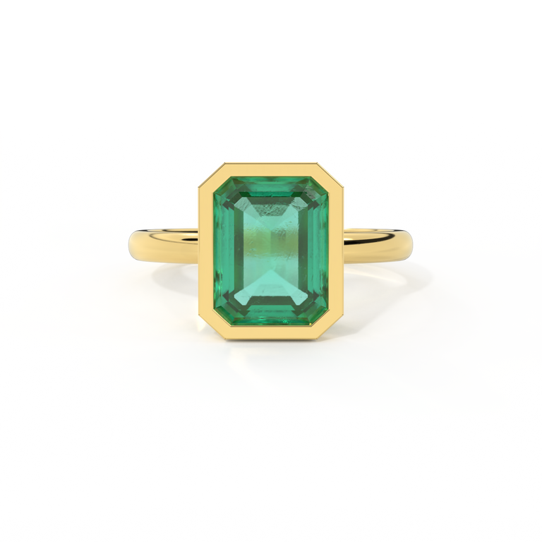 Treasure Box Bezel Emerald Emerald 18K Yellow Gold Original