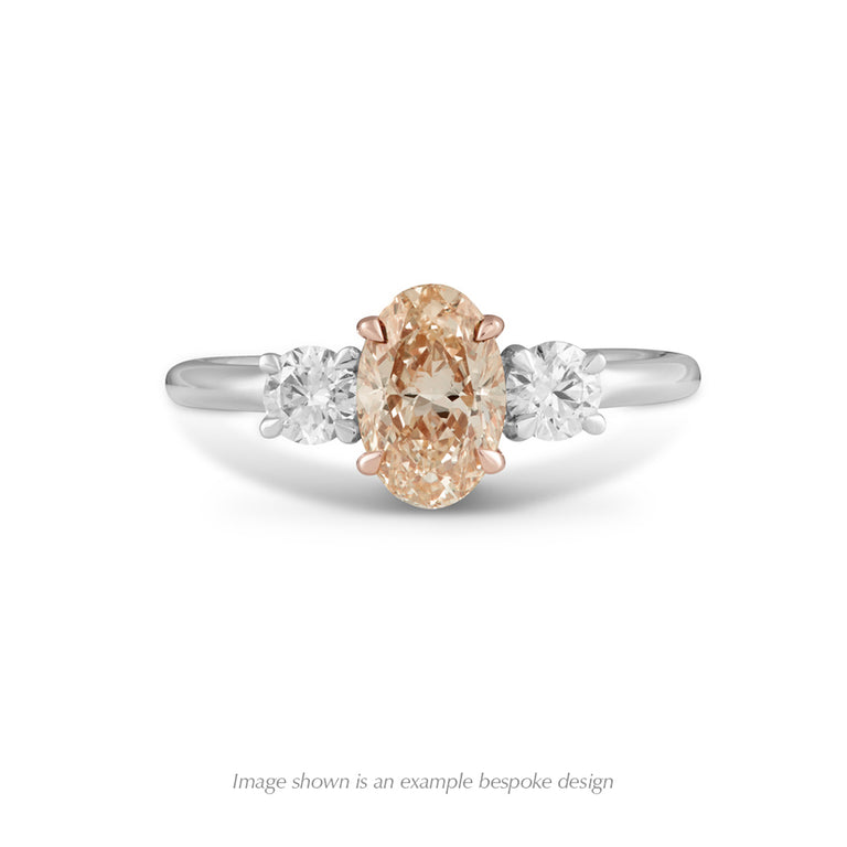 Deco Cushion Champagne Solar Diamond Platinum Ring