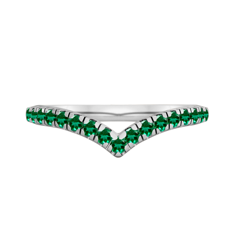 The Chevron, Emerald, Platinum Ring