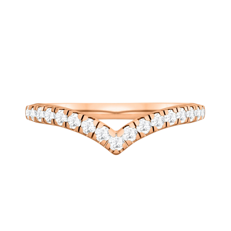The Chevron, Naturally Mined Diamond, 18K Rose Gold Ring