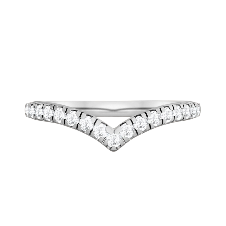 The Chevron, Naturally Mined Diamond, 18K White Gold Ring