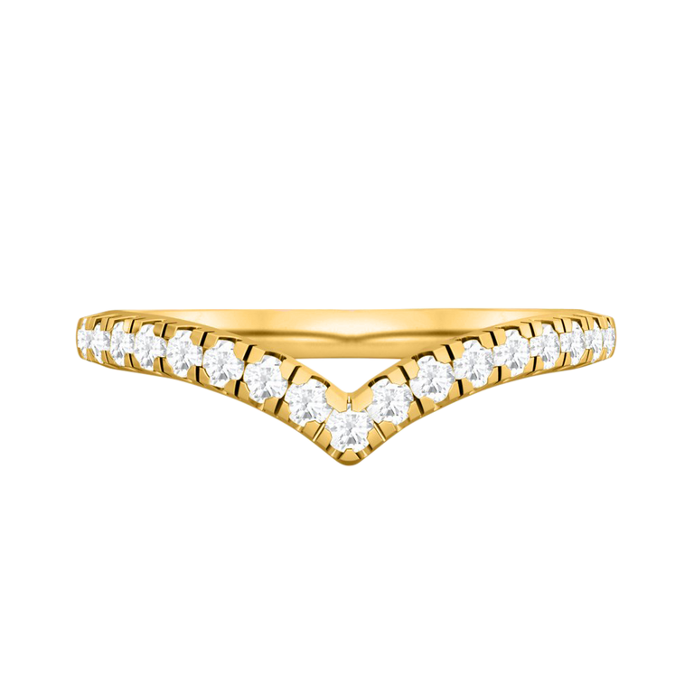 The Chevron, Naturally Mined Diamond, 18K Yellow Gold Ring