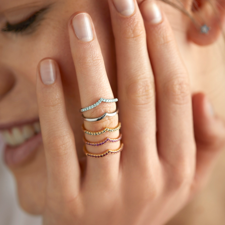 Treasure Box Plain Chevron 18K Rose Gold