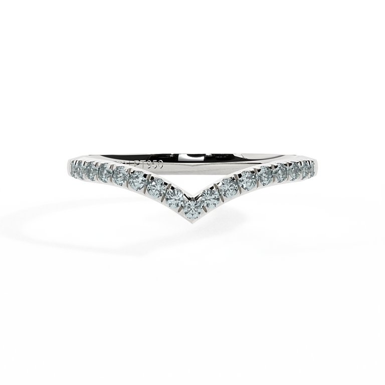 The Chevron, Aquamarine, Platinum Ring