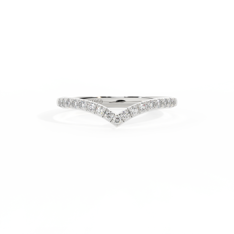 Treasure Box Chevron Diamond Platinum Ring