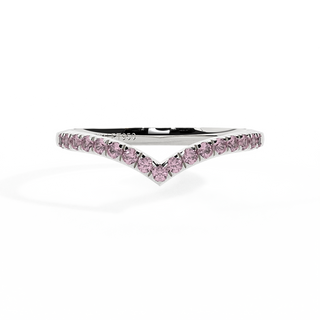 The Chevron, Pink Sapphire, Platinum Ring