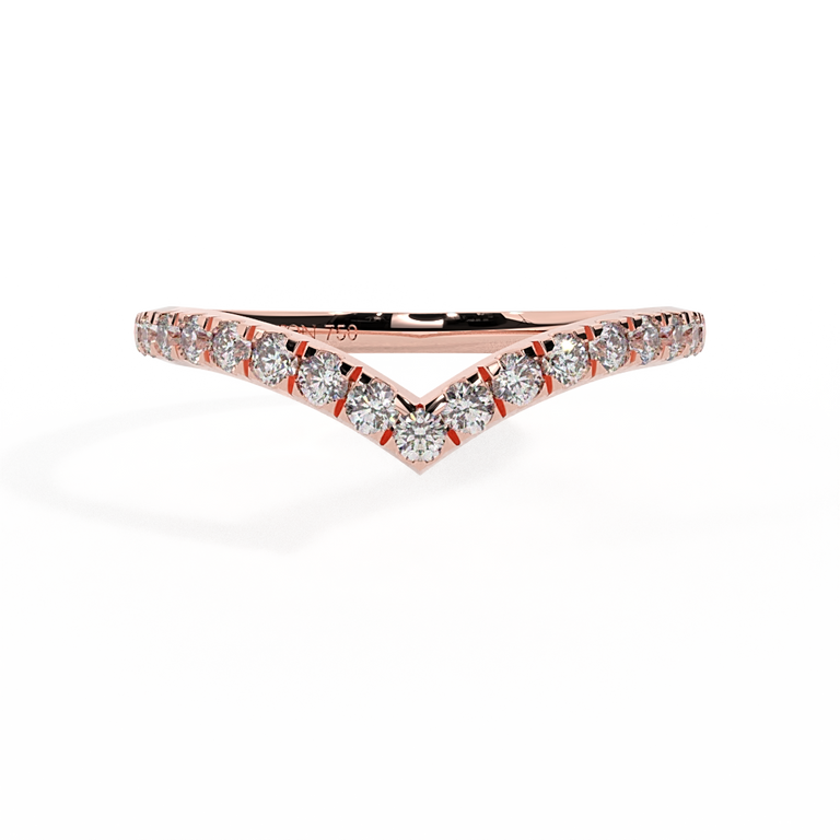 The Chevron, Lab Grown Diamond, 18K Rose Gold Ring