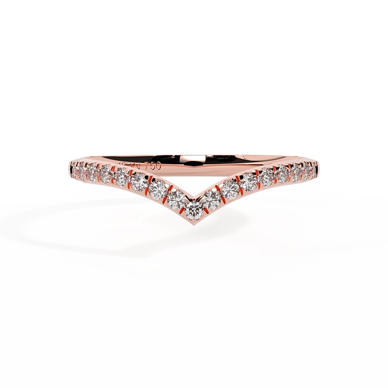 The Chevron, Lab Grown Diamond, 18K Rose Gold Ring