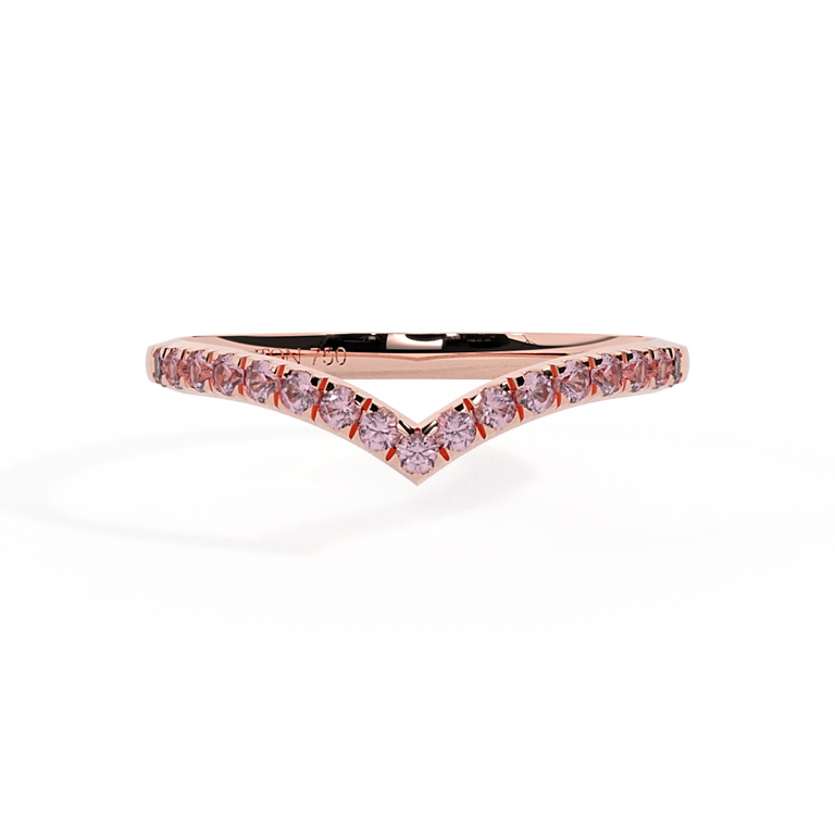 The Chevron, Pink Sapphire, 18K Rose Gold Ring