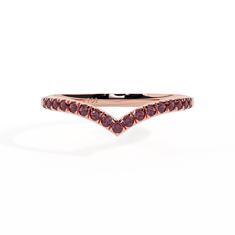 The Chevron, Ruby, 18K Rose Gold Ring