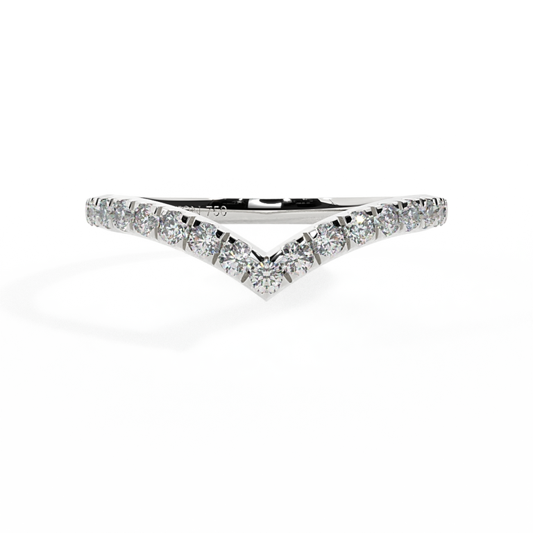 The Chevron, Naturally Mined Diamond, 18K White Gold Ring