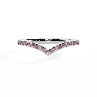The Chevron, Pink Sapphire, 18K White Gold Ring