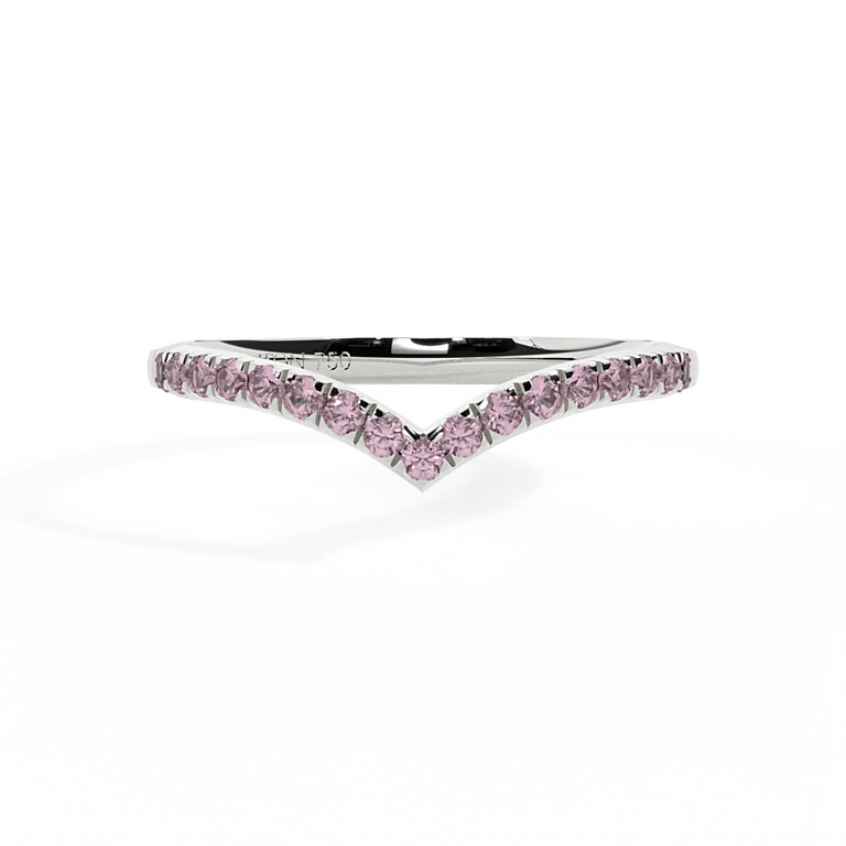 The Chevron, Pink Sapphire, 18K White Gold Ring