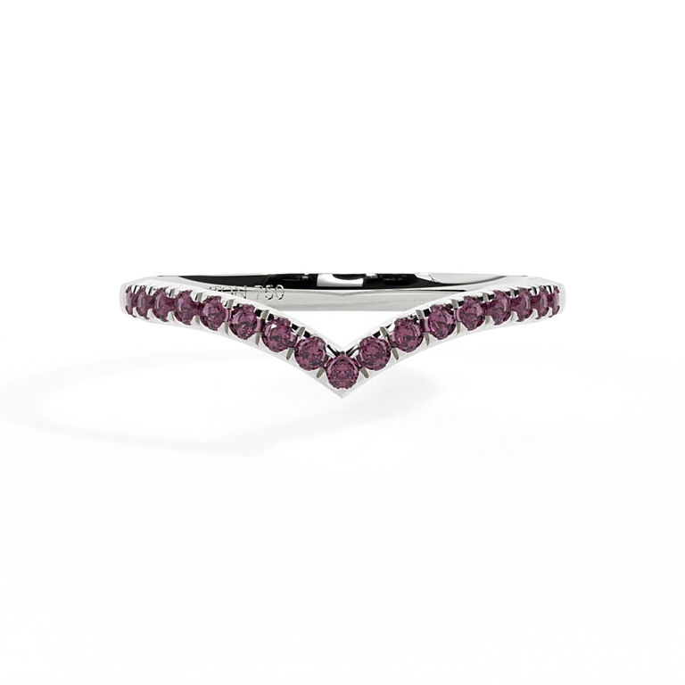 The Chevron, Ruby, 18K White Gold Ring