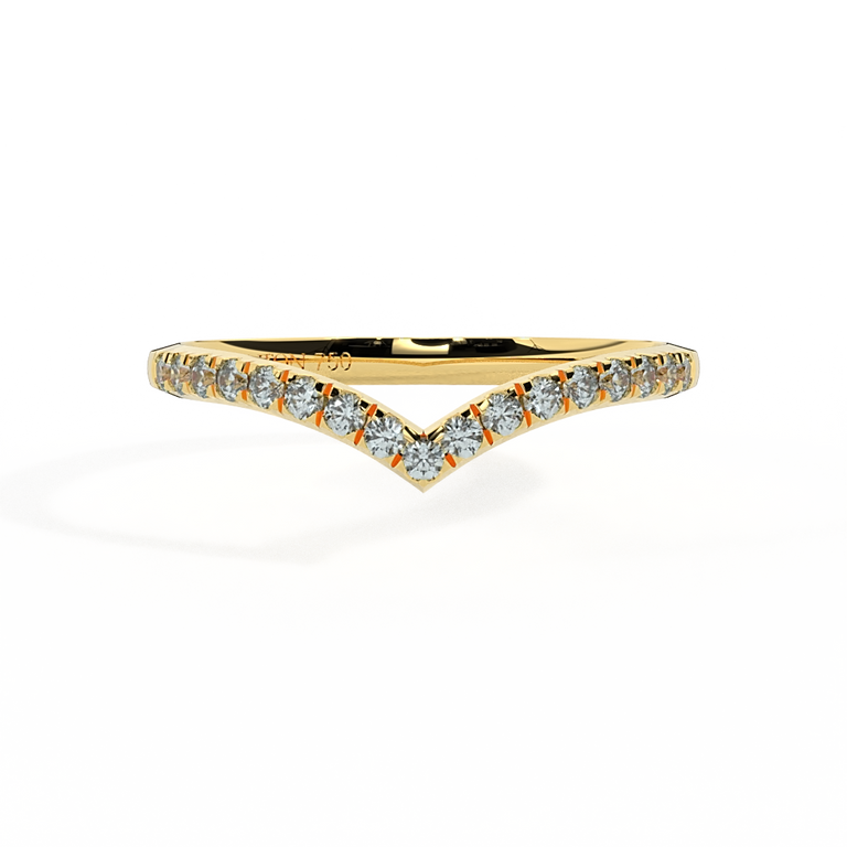 The Chevron, Aquamarine, 18K Yellow Gold Ring