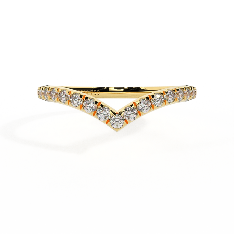 The Chevron, Lab Grown Diamond, 18K Yellow Gold Ring