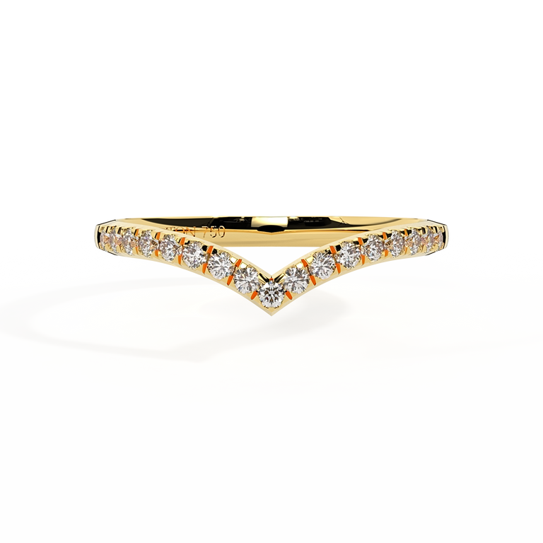 The Chevron, Lab Grown Diamond, 18K Yellow Gold Ring