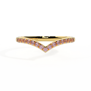 The Chevron, Pink Sapphire, 18K Yellow Gold Ring