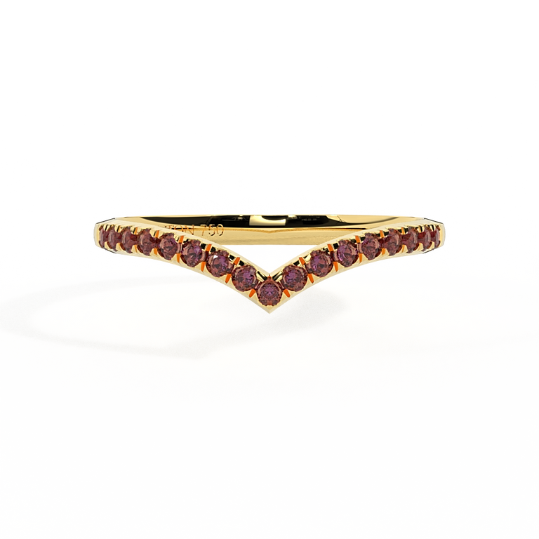 The Chevron, Ruby, 18K Yellow Gold Ring