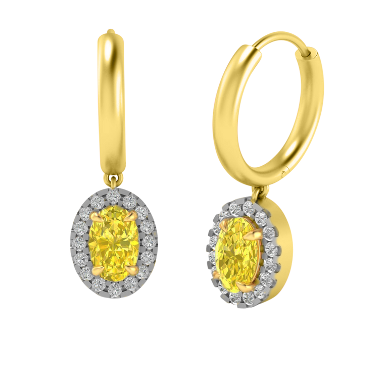 Classic Drop Oval Yellow Sapphire 18K Yellow Gold Earrings