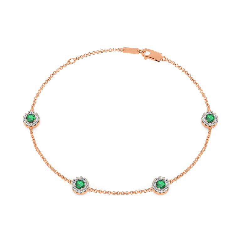 Classic Emerald Halo Bracelet