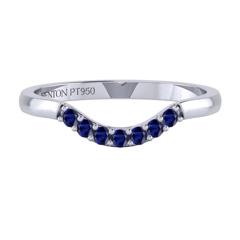 Treasure Box The Curved Band Blue Sapphire Platinum