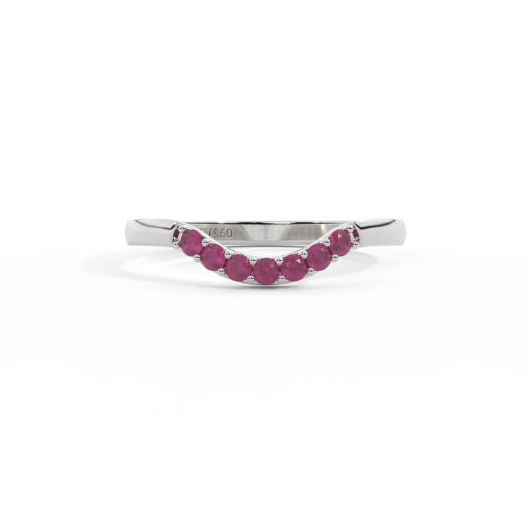 The Curved Band, Ruby, Platinum Ring