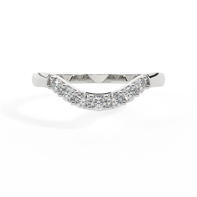The Curved Band, Lab Grown Diamond, Platinum Ring