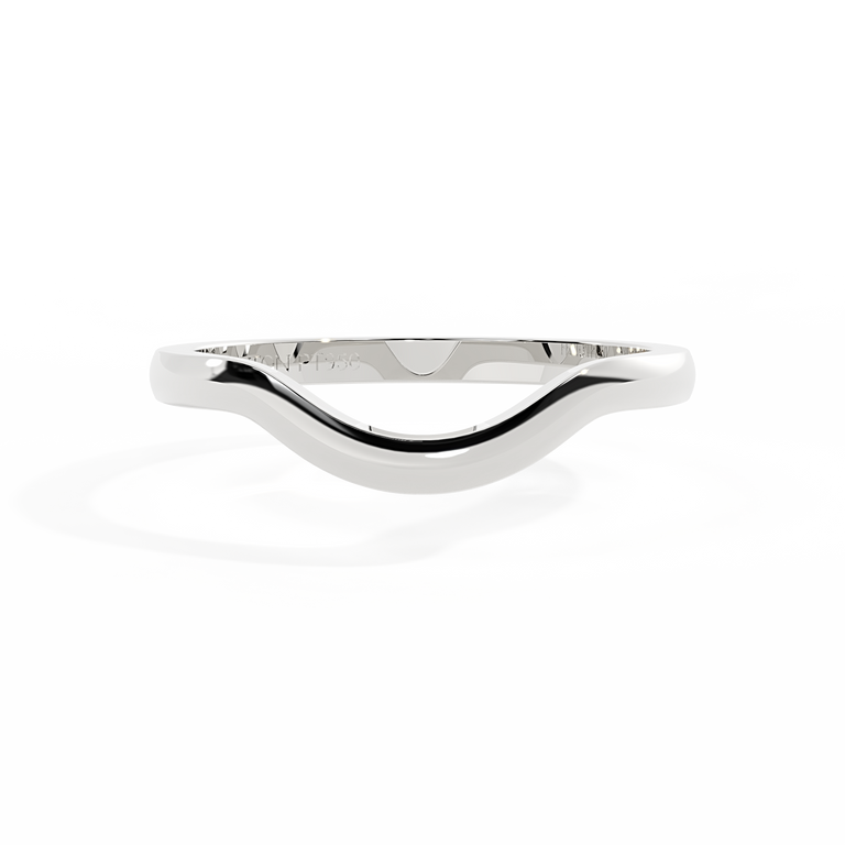The Curved Band Band, Plain, Platinum Ring