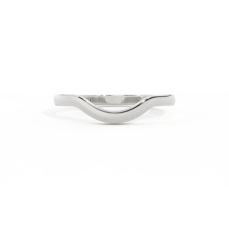 Treasure Box The Curved Band Plain Platinum