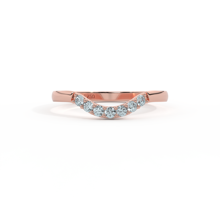 The Curved Band, Aquamarine, 18K Rose Gold Ring