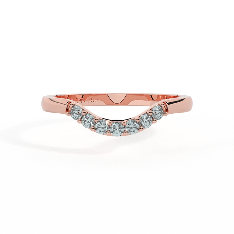 The Curved Band, Aquamarine, 18K Rose Gold Ring