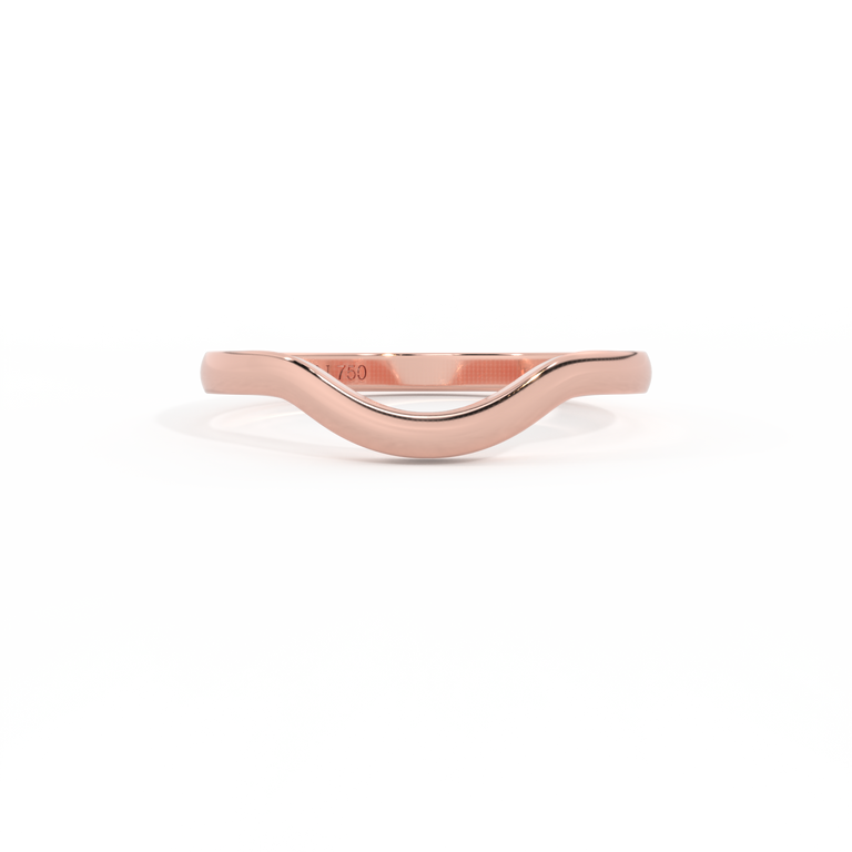 The Curved Band Band, Plain, 18K Rose Gold Ring