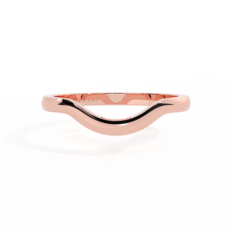 The Curved Band Band, Plain, 18K Rose Gold Ring