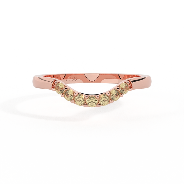 The Curved Band, Yellow Sapphire, 18K Rose Gold Ring