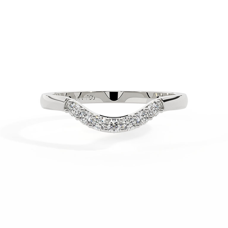 The Curved Band, Lab Grown Diamond, 18K White Gold Ring
