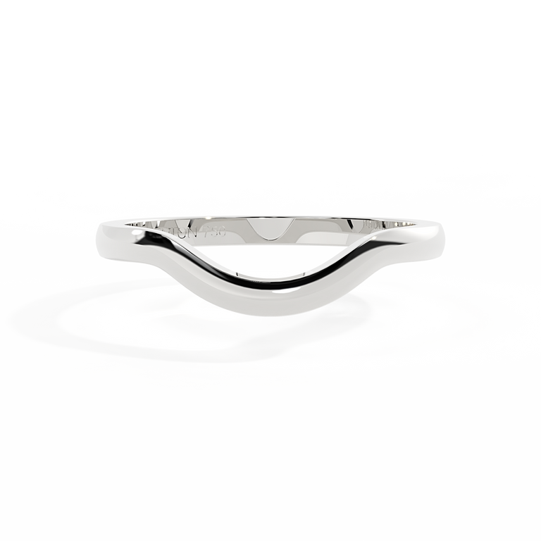 The Curved Band Band, Plain, 18K White Gold Ring