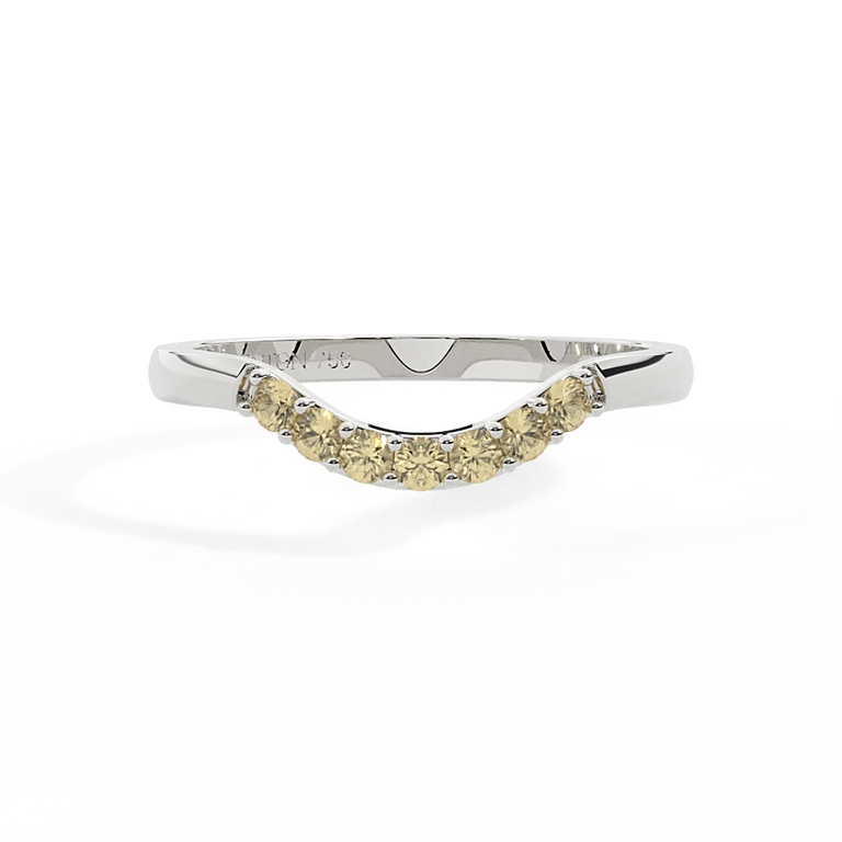 The Curved Band, Yellow Sapphire, 18K White Gold Ring