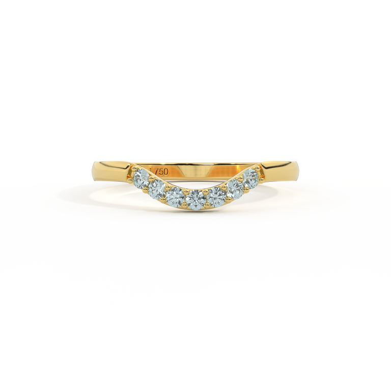 The Curved Band, Aquamarine, 18K Yellow Gold Ring