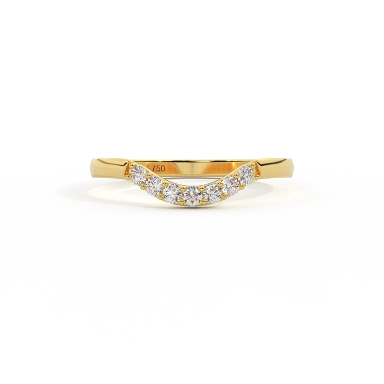 Treasure Box The Curved Band, Diamond, 18K Yellow Gold