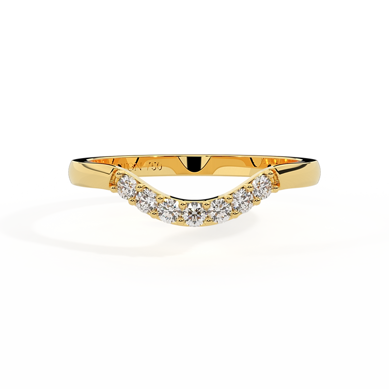 The Curved Band, Lab Grown Diamond, 18K Yellow Gold Ring